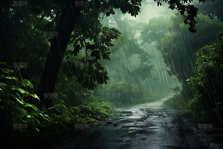 暴雨室外自然摄影图