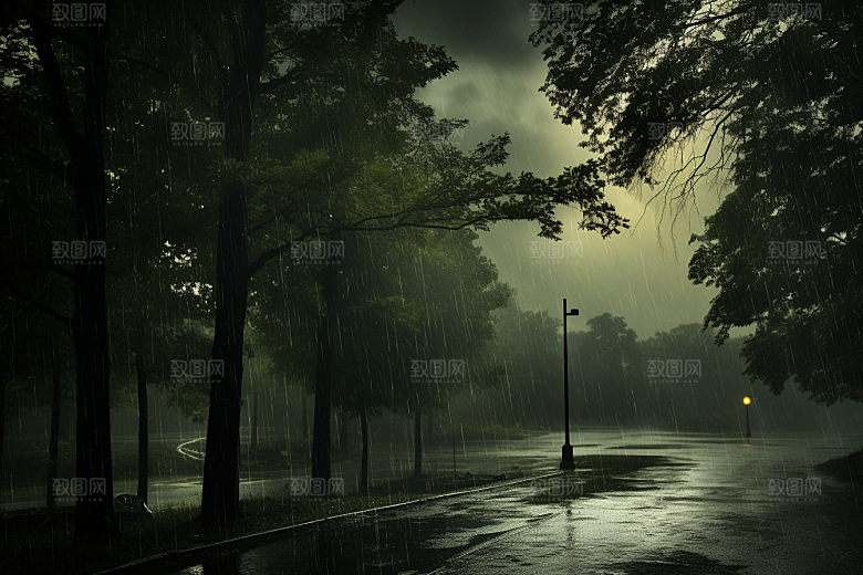 暴雨户外雨天摄影图