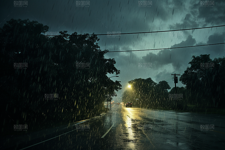 暴雨安静户外摄影图