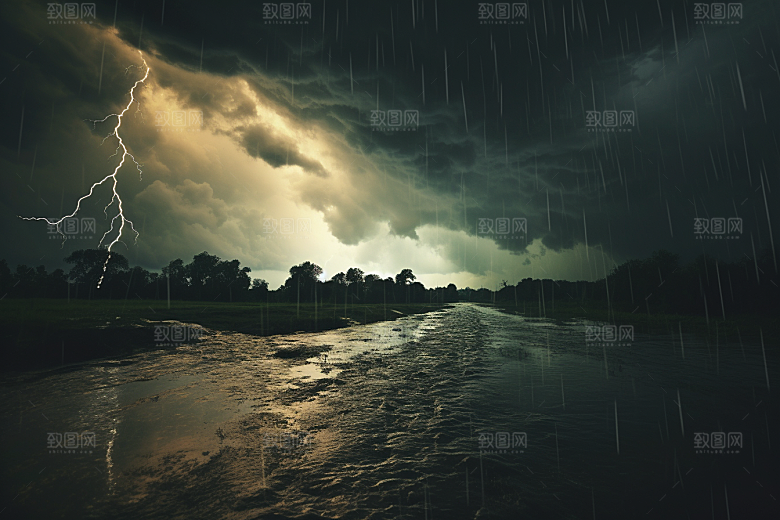 暴雨高清安静摄影图