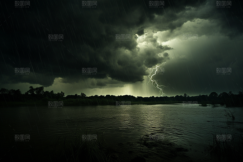 暴雨高清雨夜摄影图