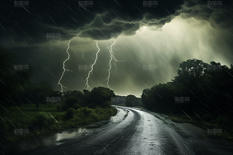 暴雨高清大雨摄影图