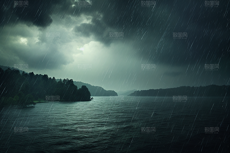 暴雨雨夜大雨摄影图