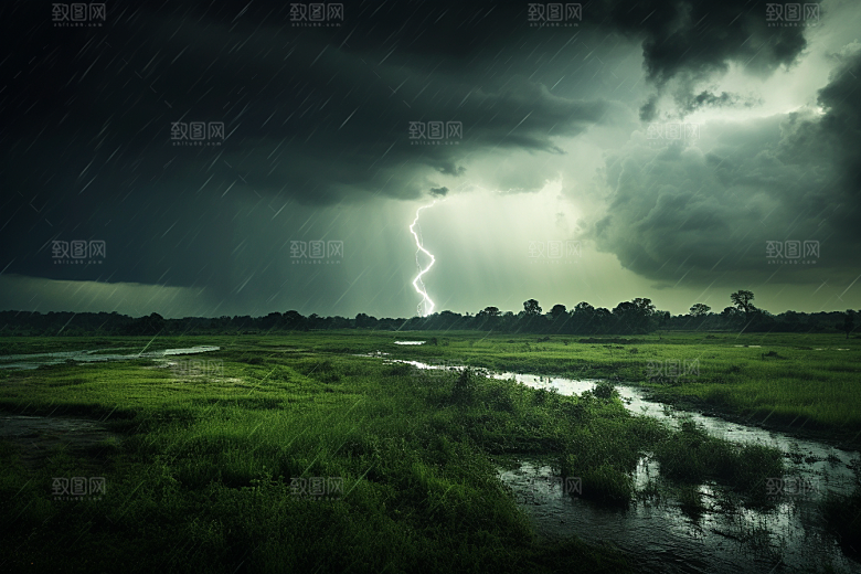 暴雨室外自然摄影图