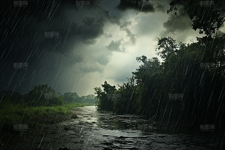 暴雨安静环境摄影图