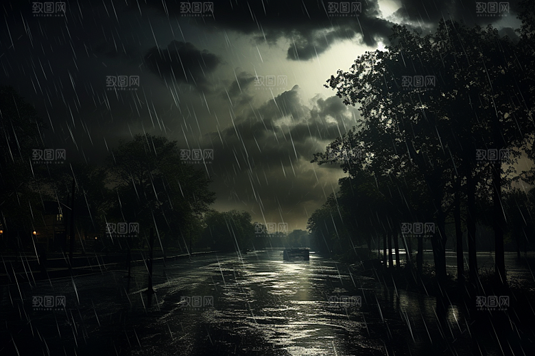 暴雨户外自然摄影图