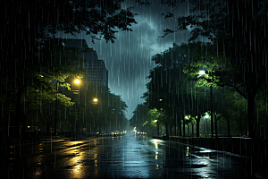 暴雨大雨环境摄影图
