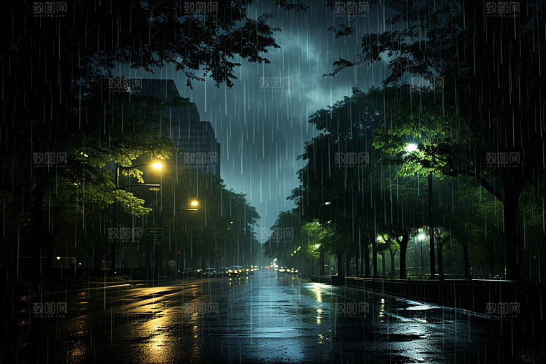 暴雨大雨环境摄影图