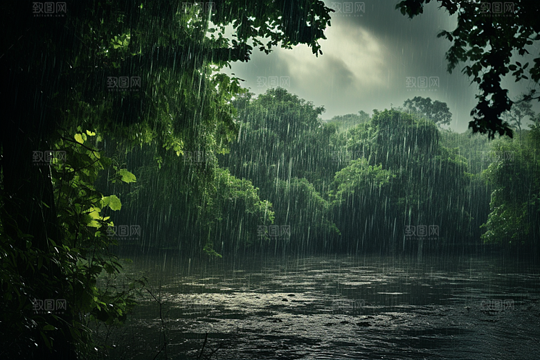 暴雨自然下雨摄影图
