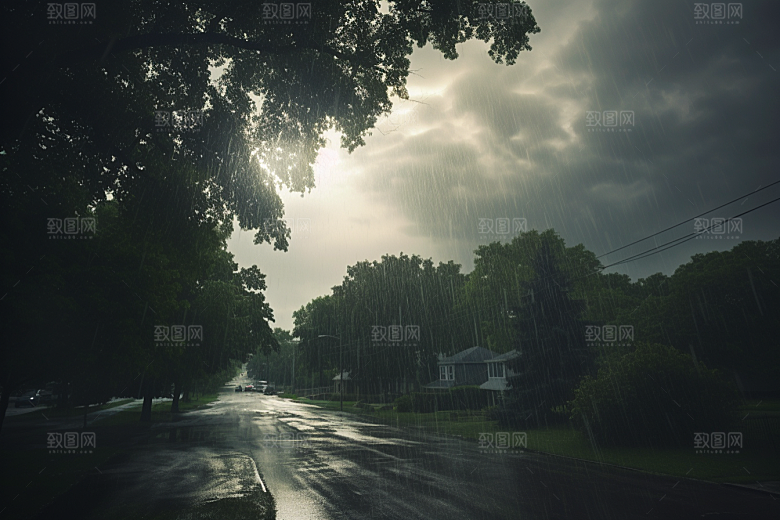 暴雨大雨安静摄影图