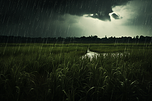 暴雨雨夜下雨摄影图