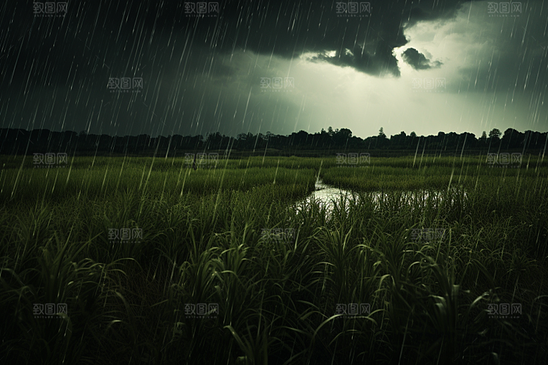 暴雨雨夜下雨摄影图