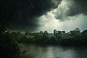 暴雨高清雨天摄影图