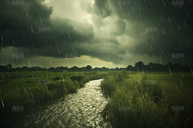 暴雨大雨自然摄影图