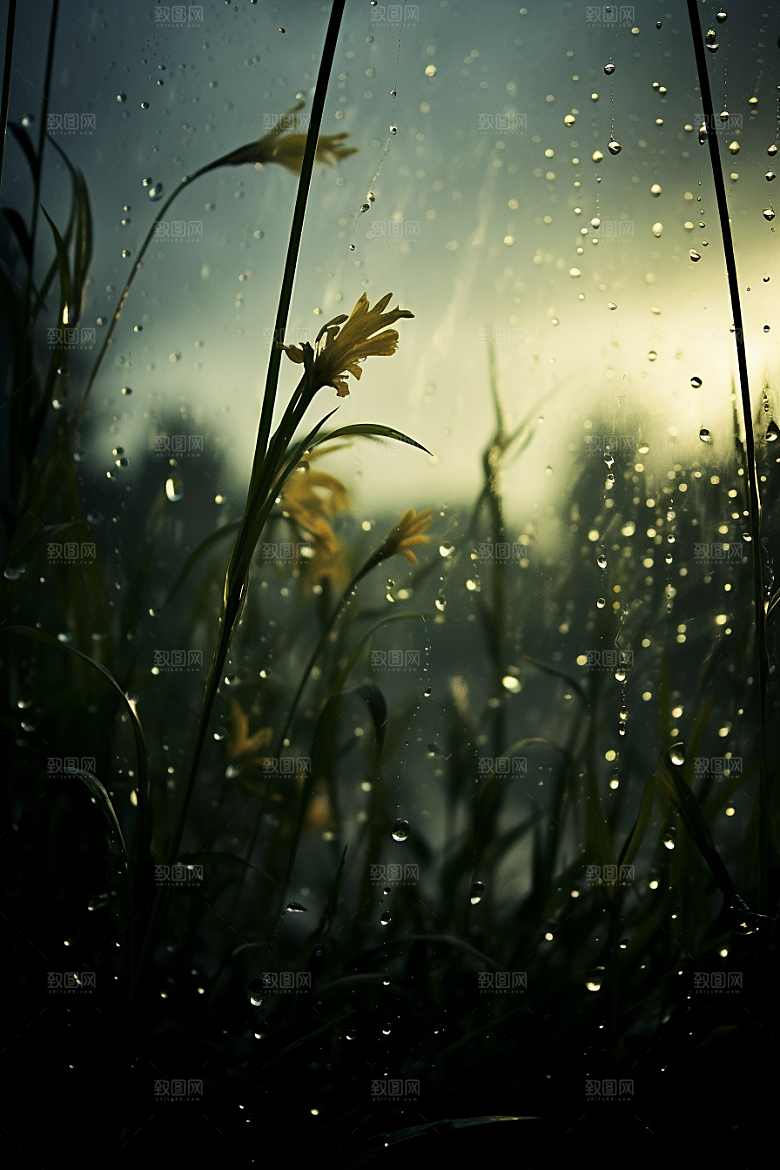 暴雨室外环境摄影图