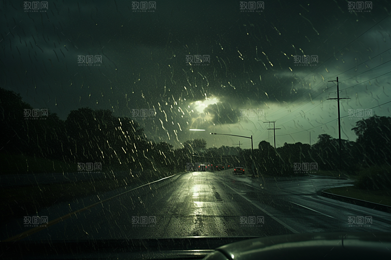 暴雨环境高清摄影图