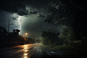暴雨雨天高清摄影图