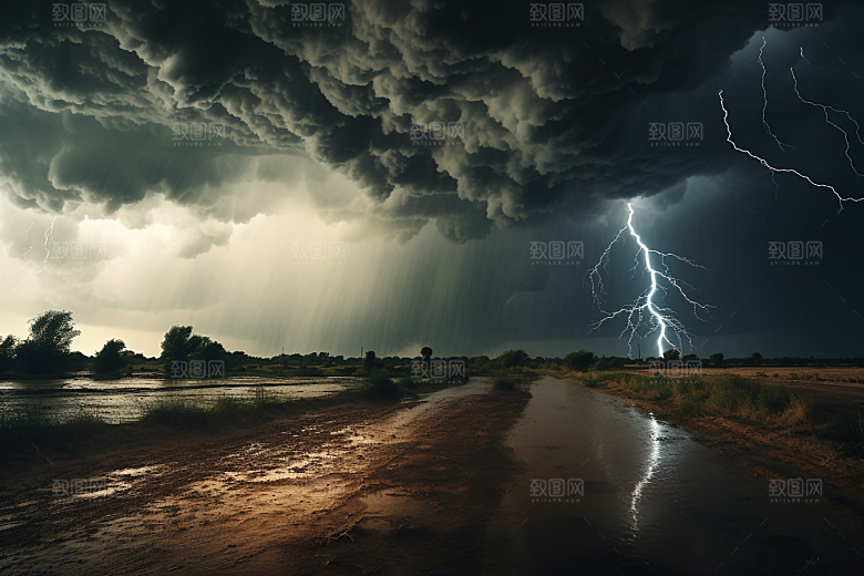 暴雨自然雨天摄影图