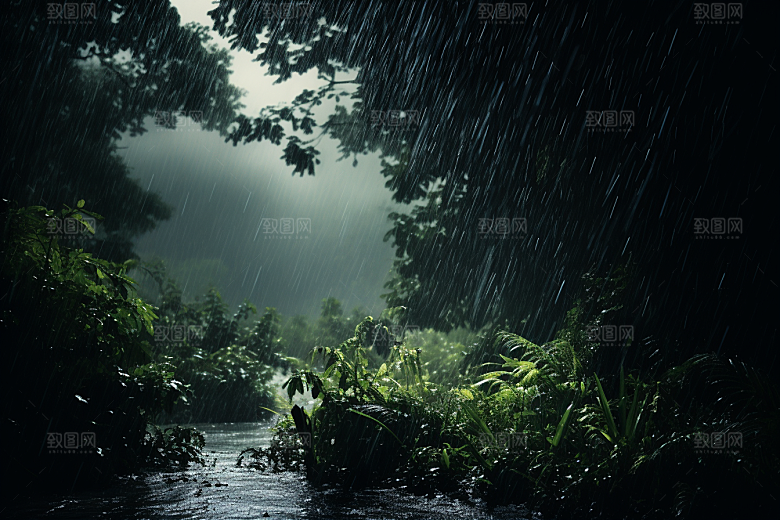 暴雨雨天高清摄影图