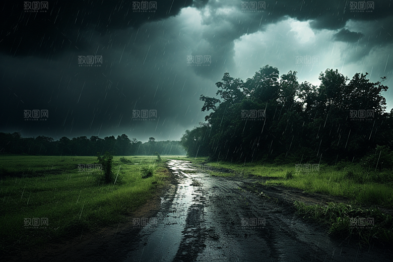 暴雨室外雨夜摄影图