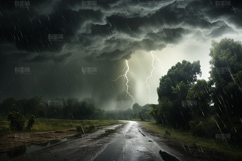 暴雨下雨安静摄影图