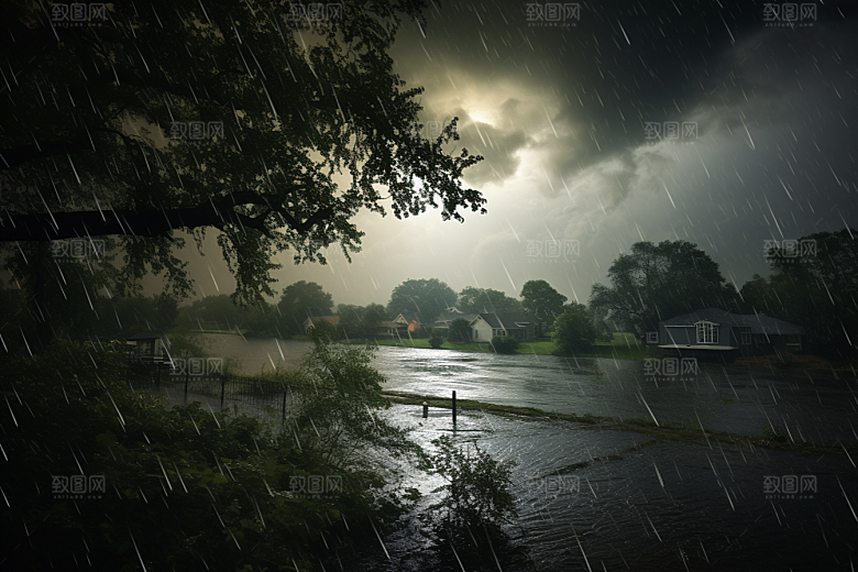 暴雨室外自然摄影图
