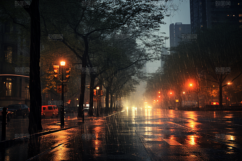 暴雨户外环境摄影图