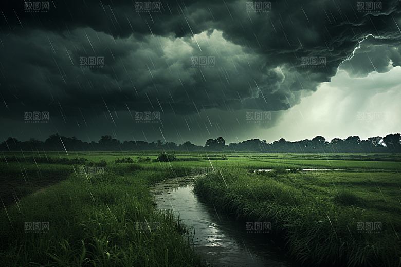 暴雨户外下雨摄影图