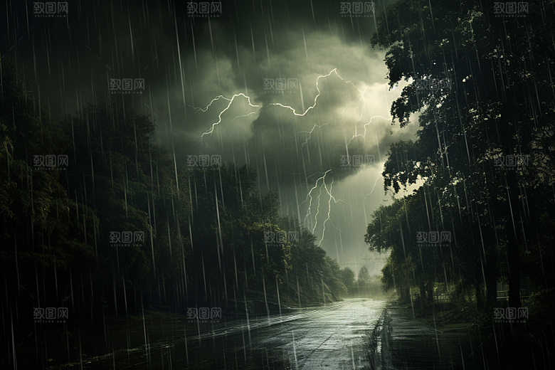 暴雨高清安静摄影图