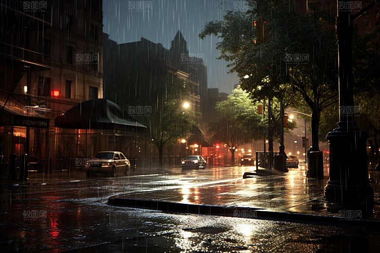 暴雨安静大雨摄影图