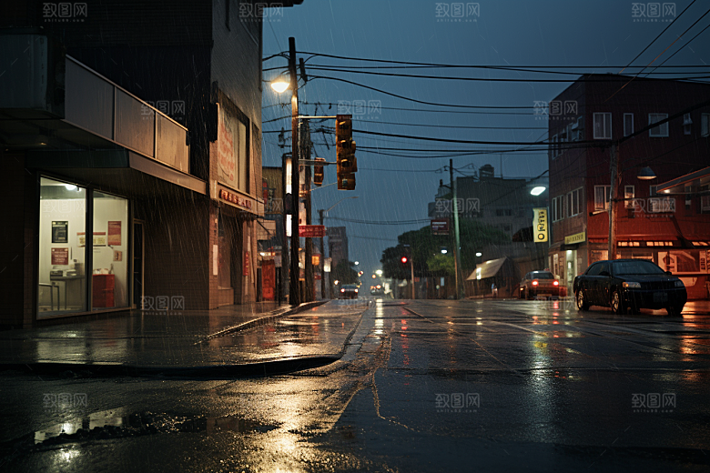 暴雨大雨雨夜摄影图