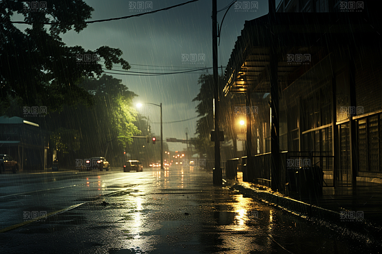 暴雨高清雨天摄影图