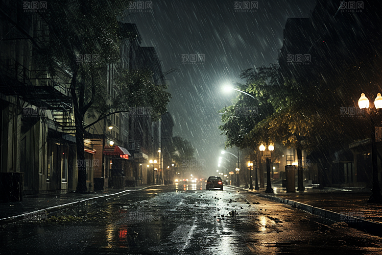 暴雨安静环境摄影图