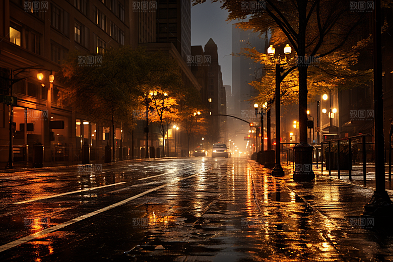 暴雨室外环境摄影图