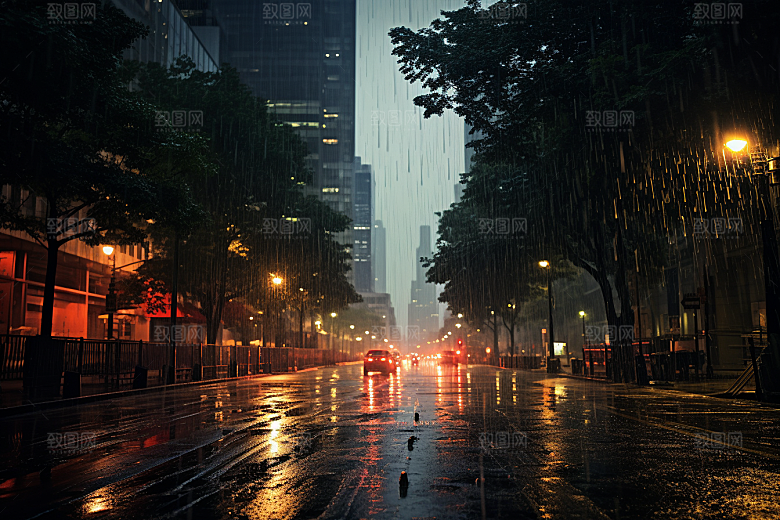 暴雨下雨雨天摄影图