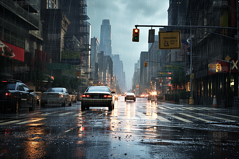 暴雨大雨雨夜摄影图