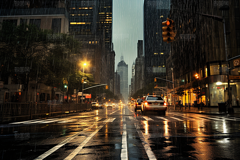 暴雨下雨室外摄影图
