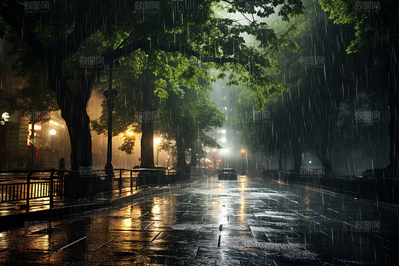 暴雨雨天高清摄影图