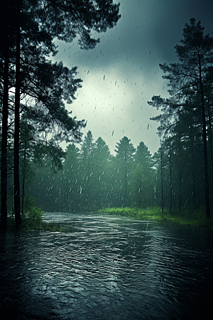 暴雨安静环境摄影图