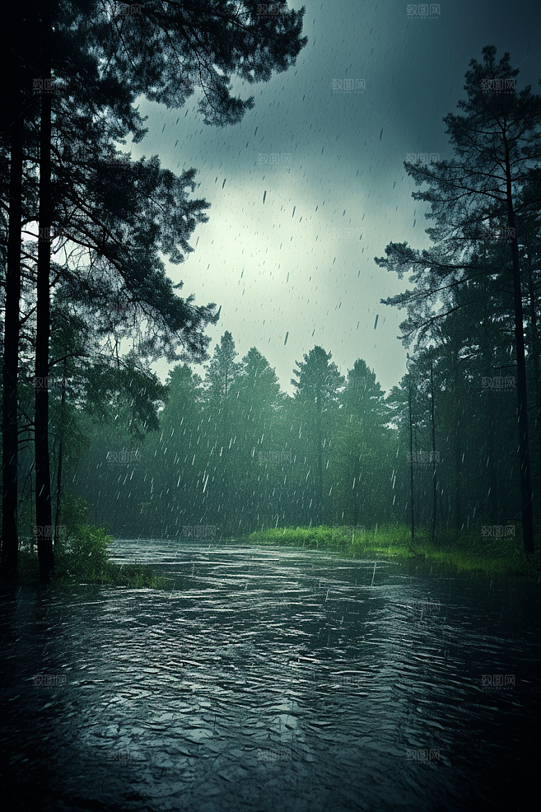 暴雨安静环境摄影图