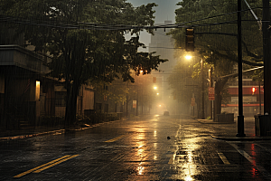 暴雨大雨户外摄影图