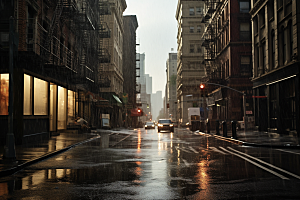 暴雨下雨环境摄影图