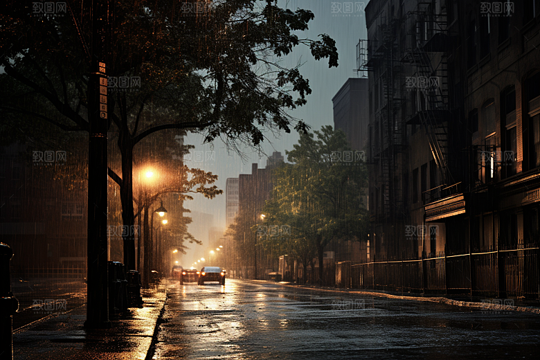 暴雨室外大雨摄影图