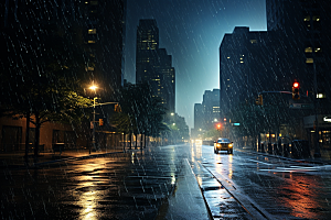 暴雨环境雨天摄影图