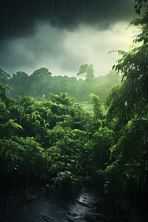 暴雨自然雨夜摄影图