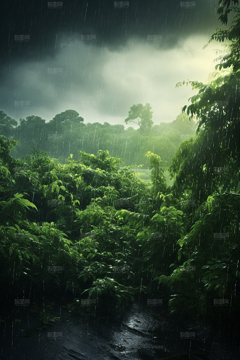 暴雨自然雨夜摄影图