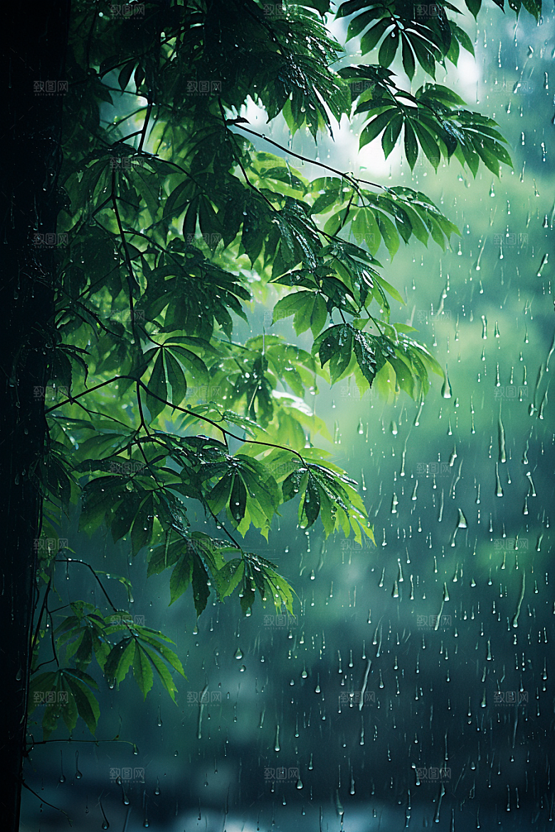 暴雨自然下雨摄影图