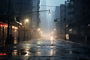 暴雨大雨安静摄影图