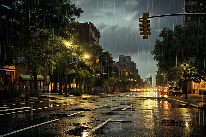暴雨安静大雨摄影图