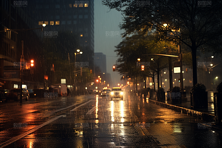 暴雨雨天高清摄影图